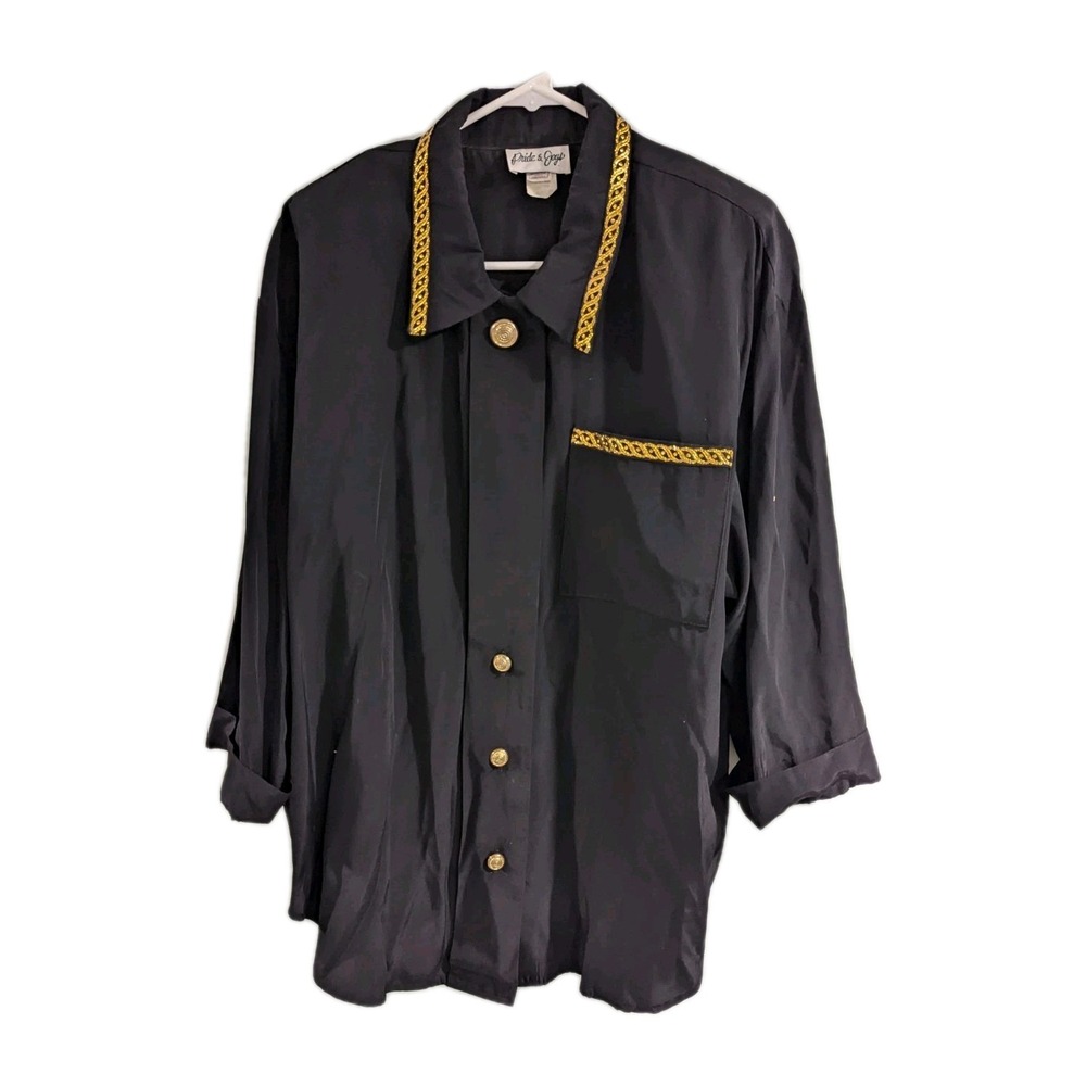 Vintage Pride & Joys Shirt button-down gold Tone buttons career wear 80s 90s USA